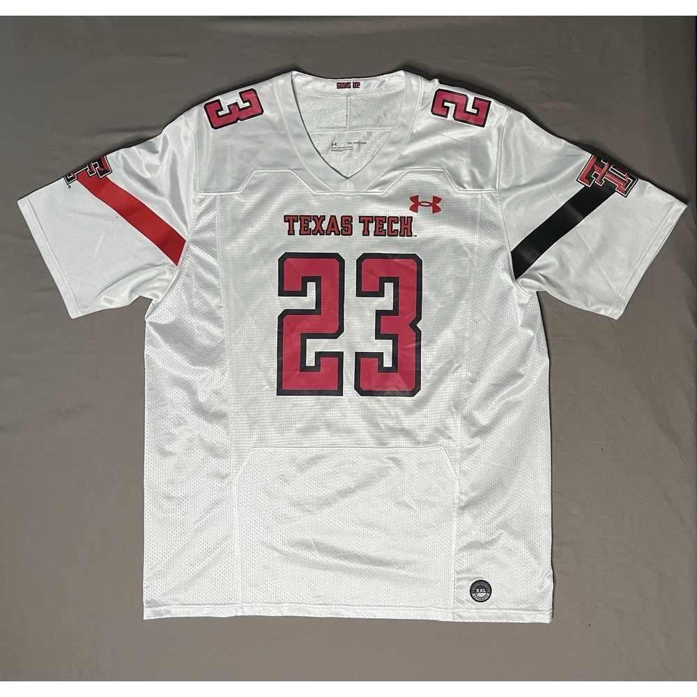 Under Armour Texas Tech Red Raiders Football Nersey Men's 2XL White #23 Loose